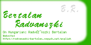 bertalan radvanszki business card